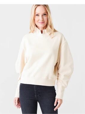 CITIZENS OF HUMANITY • Melia Mock Neck Sweatshirt ecru cream - Medium